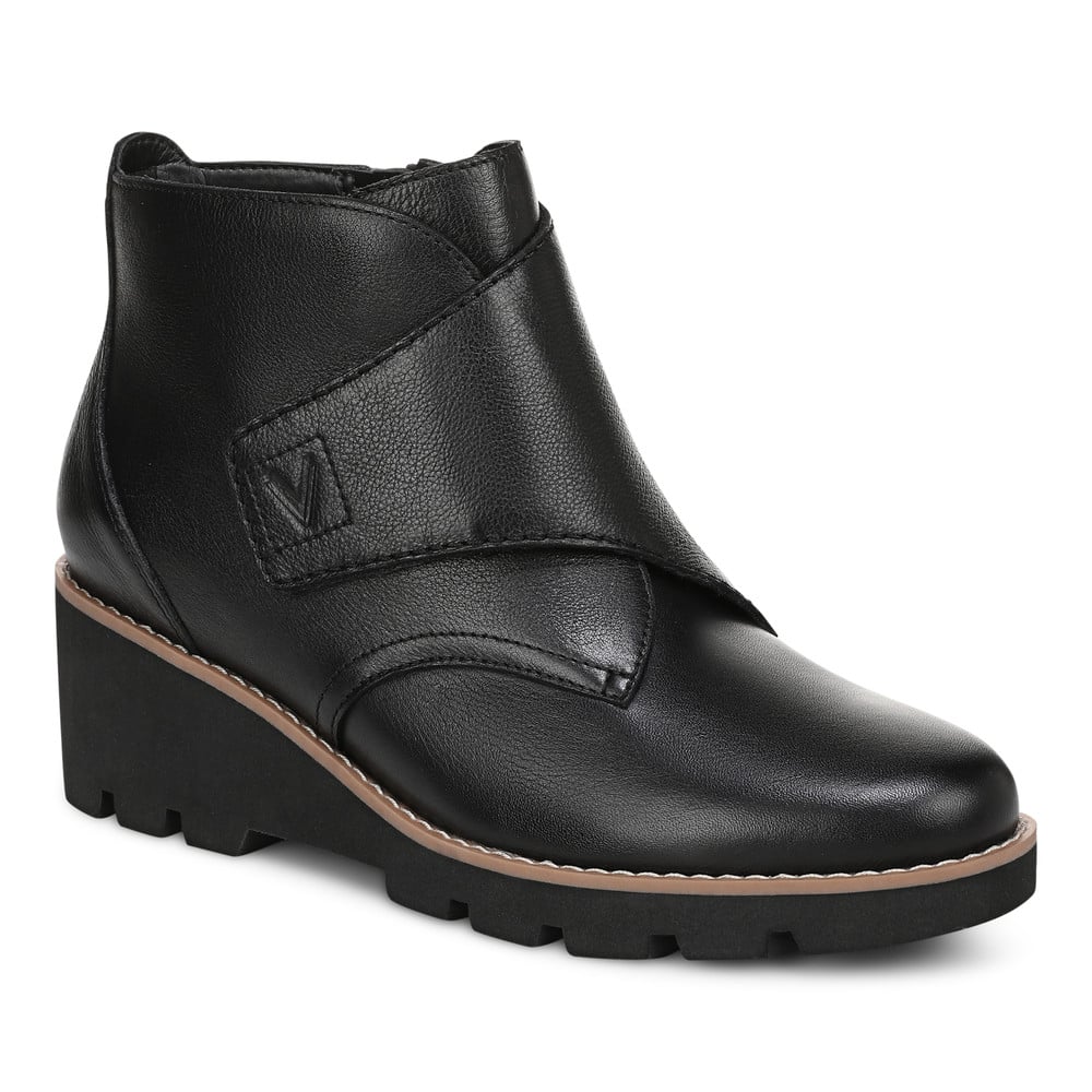 Vionic Abby Wedge Ankle Boot In Black