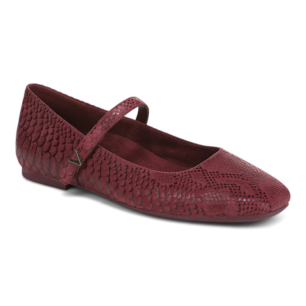 Vionic Alameda Mary Jane Flat In Red