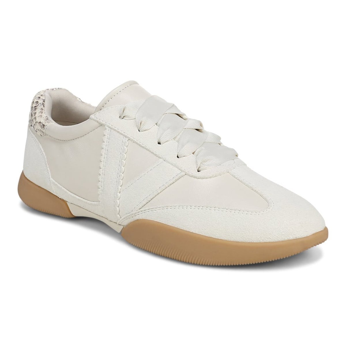 Vionic Vionic Arabelle Lace Up Trainer with Arch Support in Cream Leather/Suede