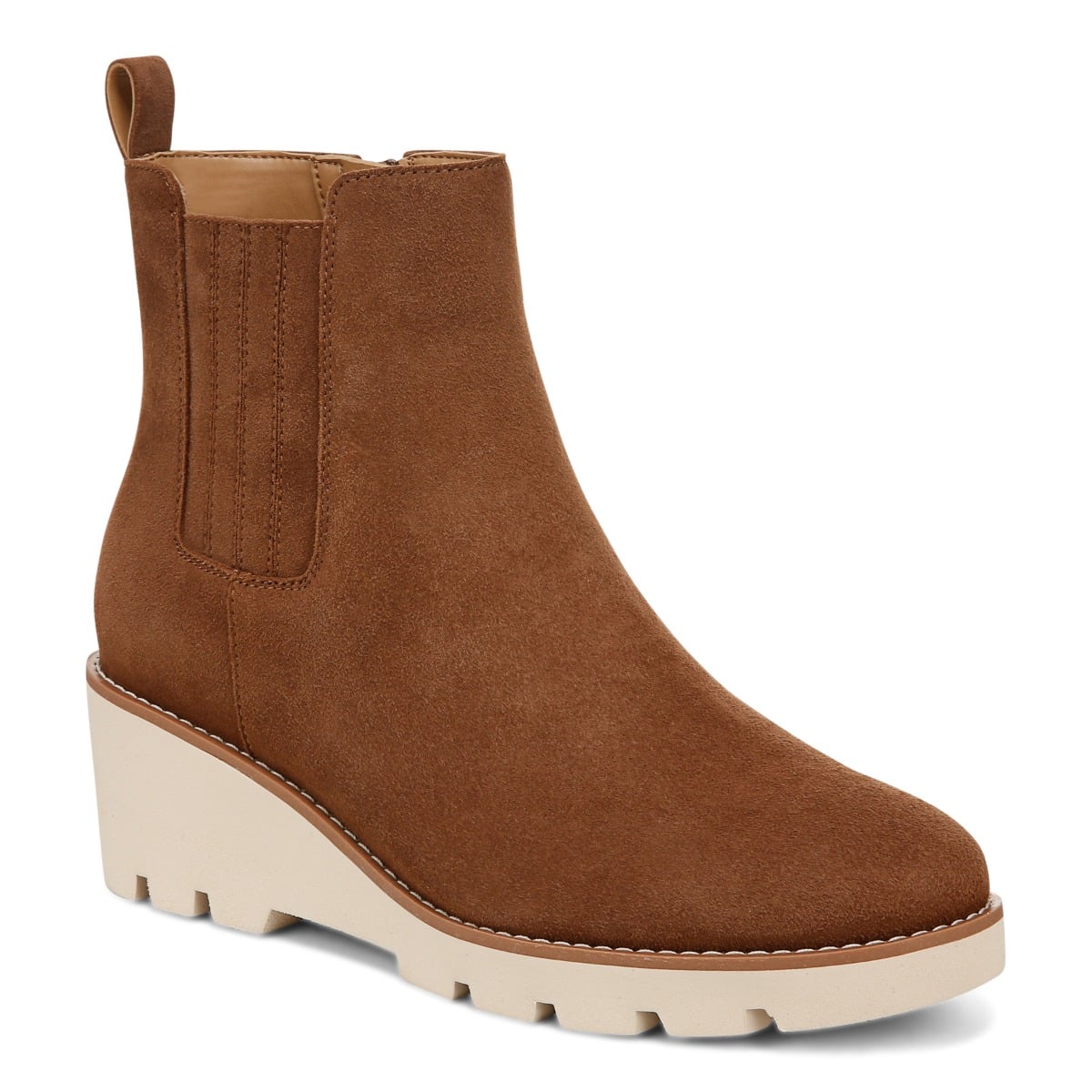 Vionic Women's Hazelnut Aria Wedge Ankle Boot With Arch Support In