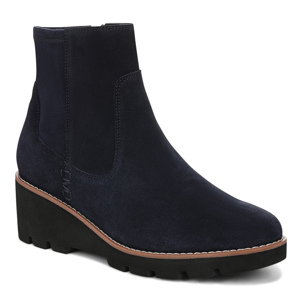 Vionic Ariana Wedge Ankle Boot In Blue
