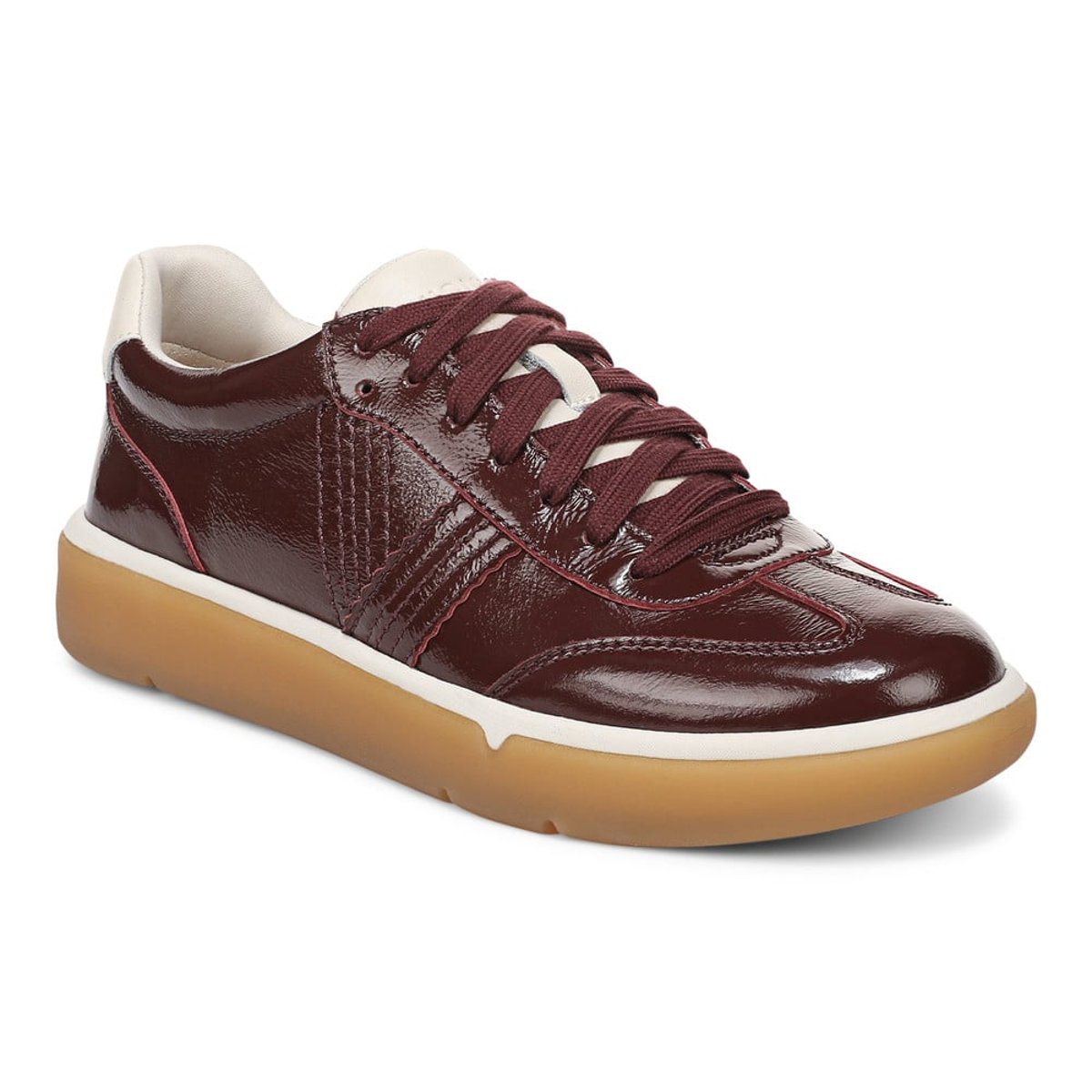 Vionic Vionic City Walk Trainer with Arch Support in Redwood Wine Leather