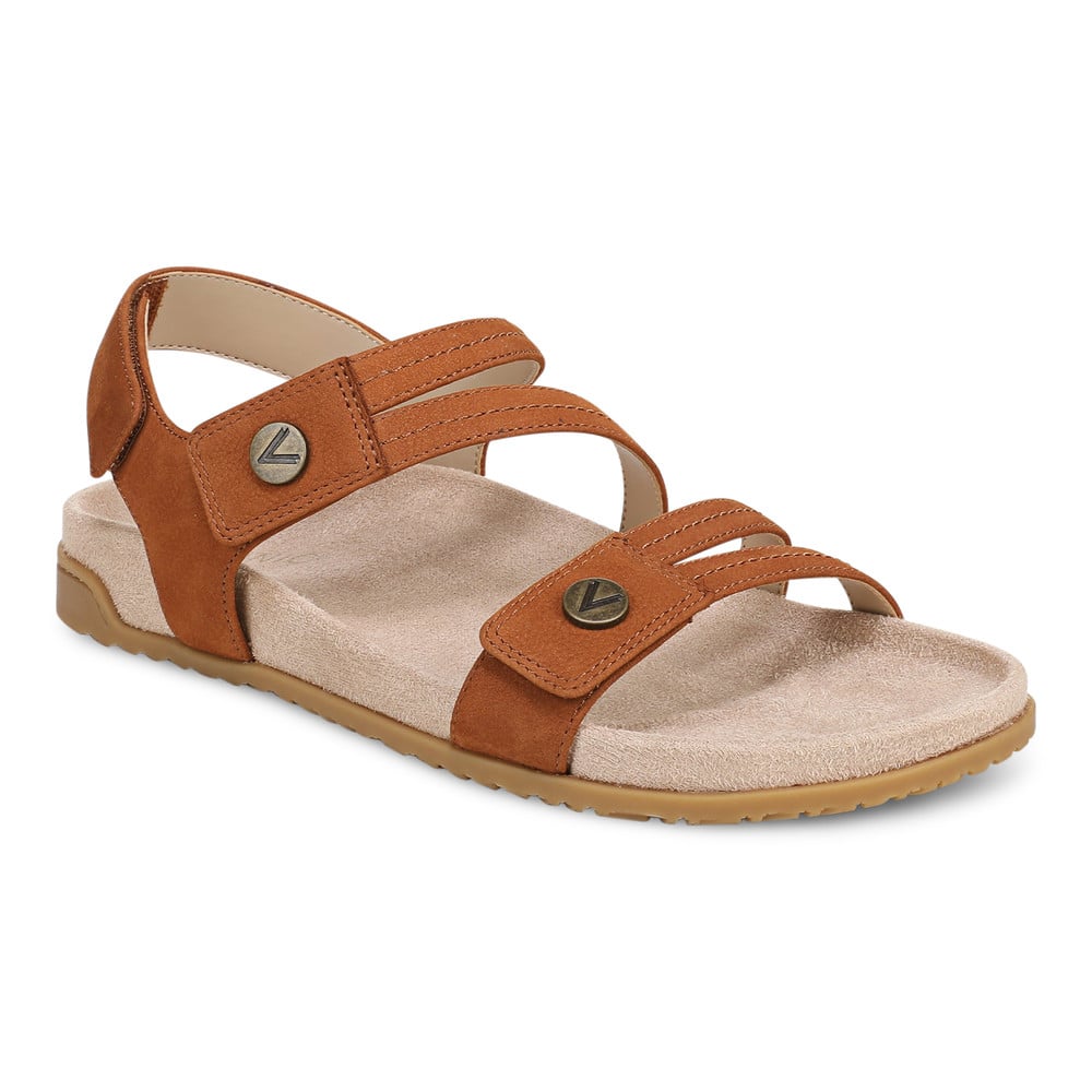 Vionic Women's Brandy Nubuck Essie Strappy Sandal With Arch Support In