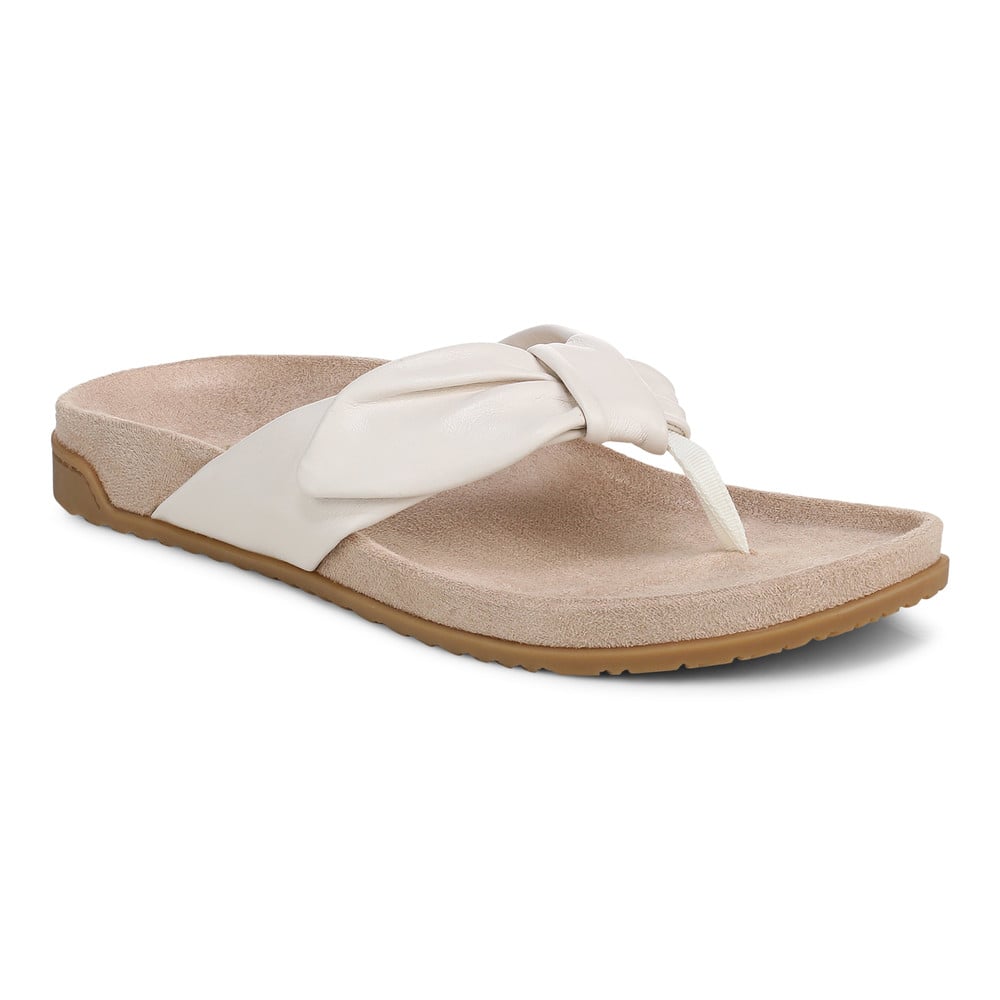 Vionic Women's Sea Salt Leather Eva Toe Post Sandal With Arch Support In