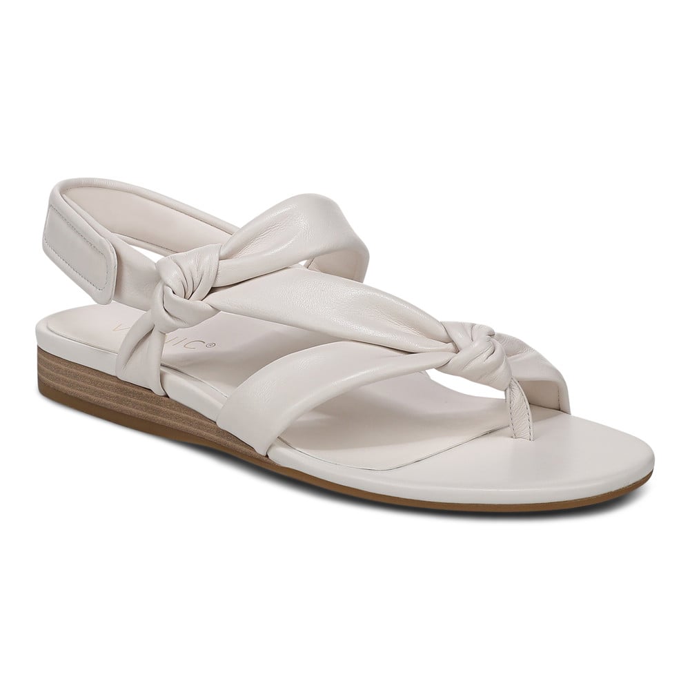 Vionic Women's Sea Salt Leather Geneva Strappy Sandal With Arch Support In