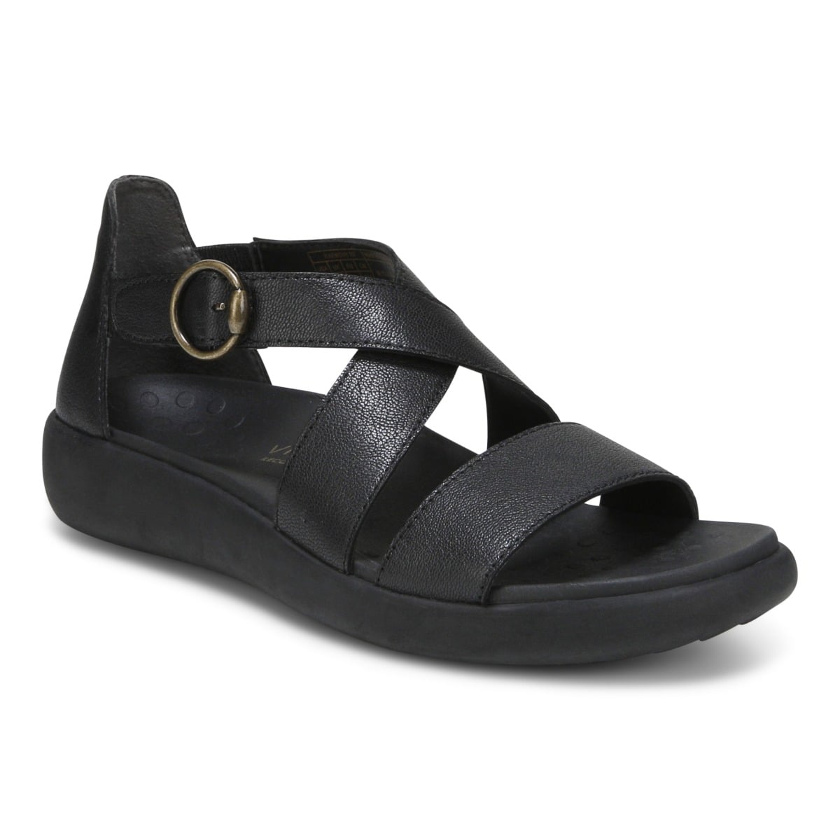 Vionic Women's Black Harmony Rx Recovery Sandal With Arch Support In