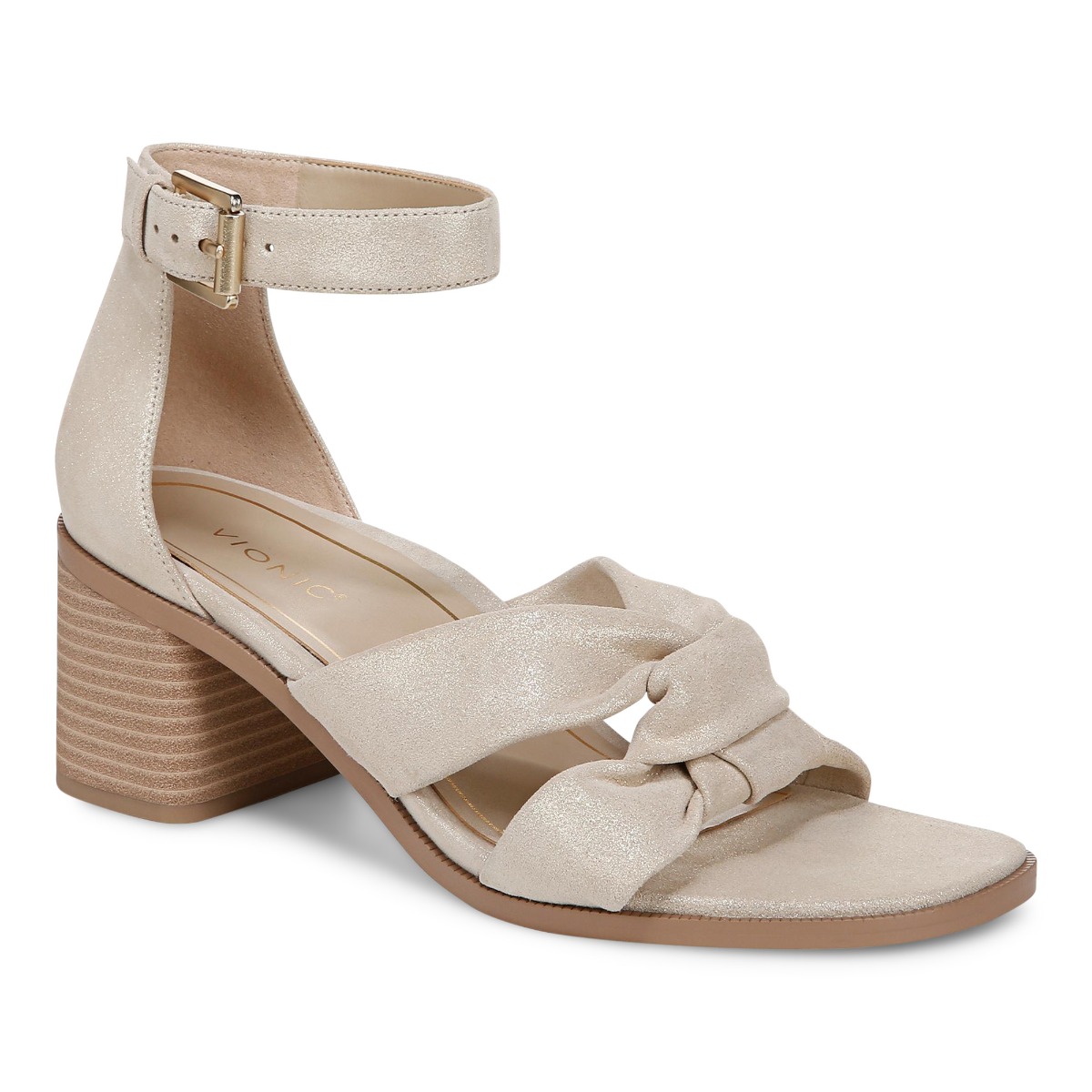 Vionic Women's Gold Maia Heeled Sandal With Arch Support In