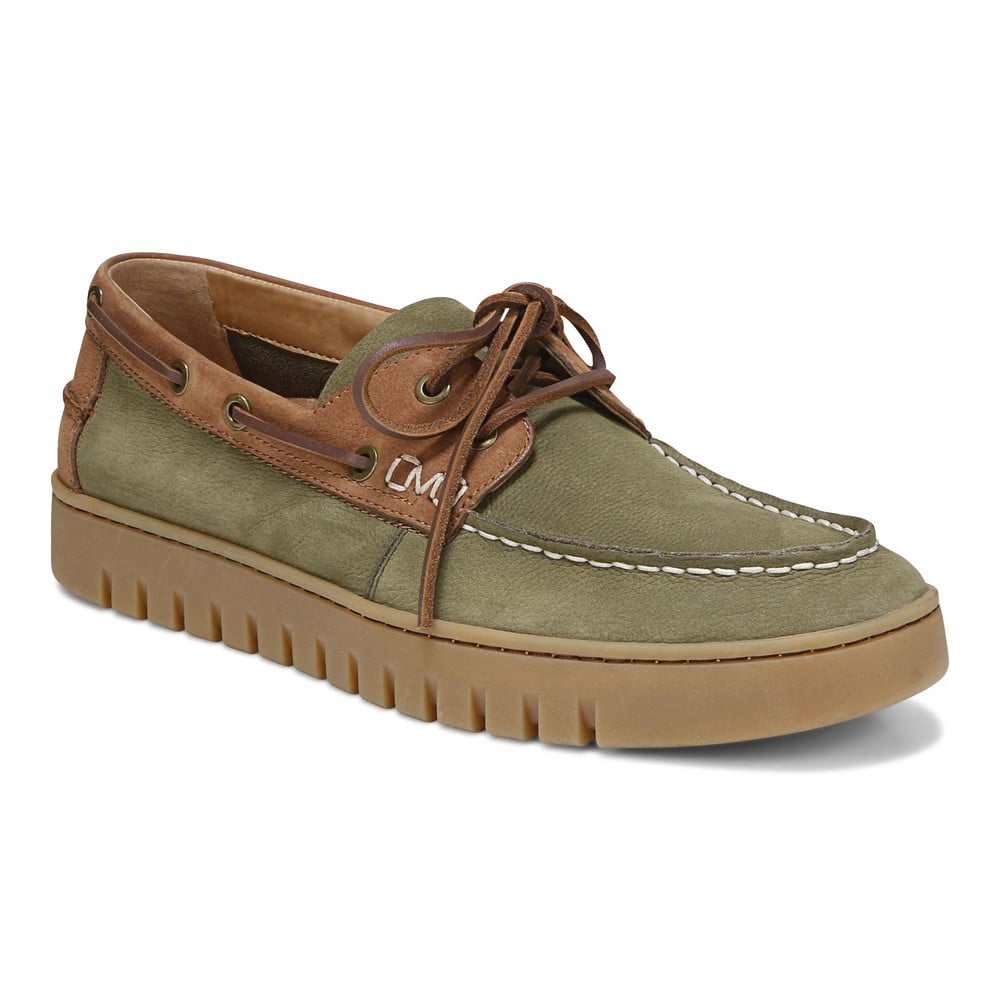 Vionic Men's Dark Olive Multi Uptown Boat With Arch Support In