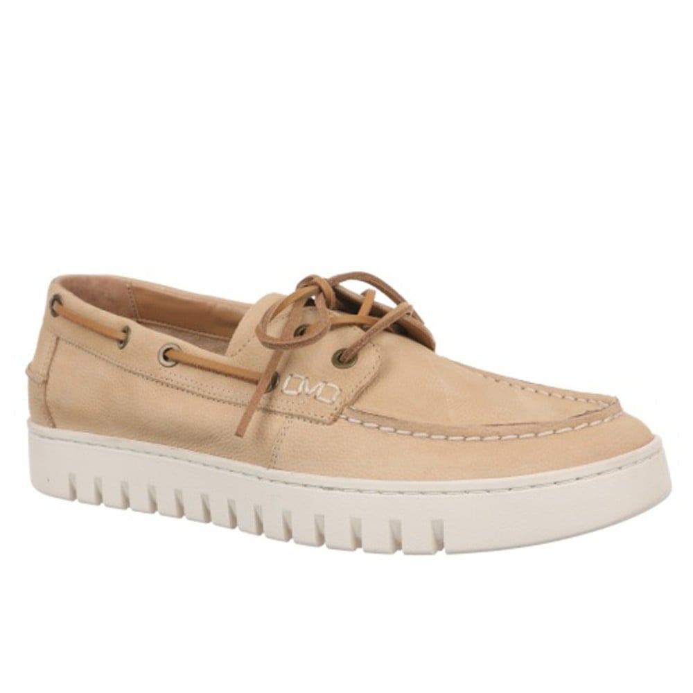 Vionic Men's Dark Sand Leather Uptown Boat With Arch Support In