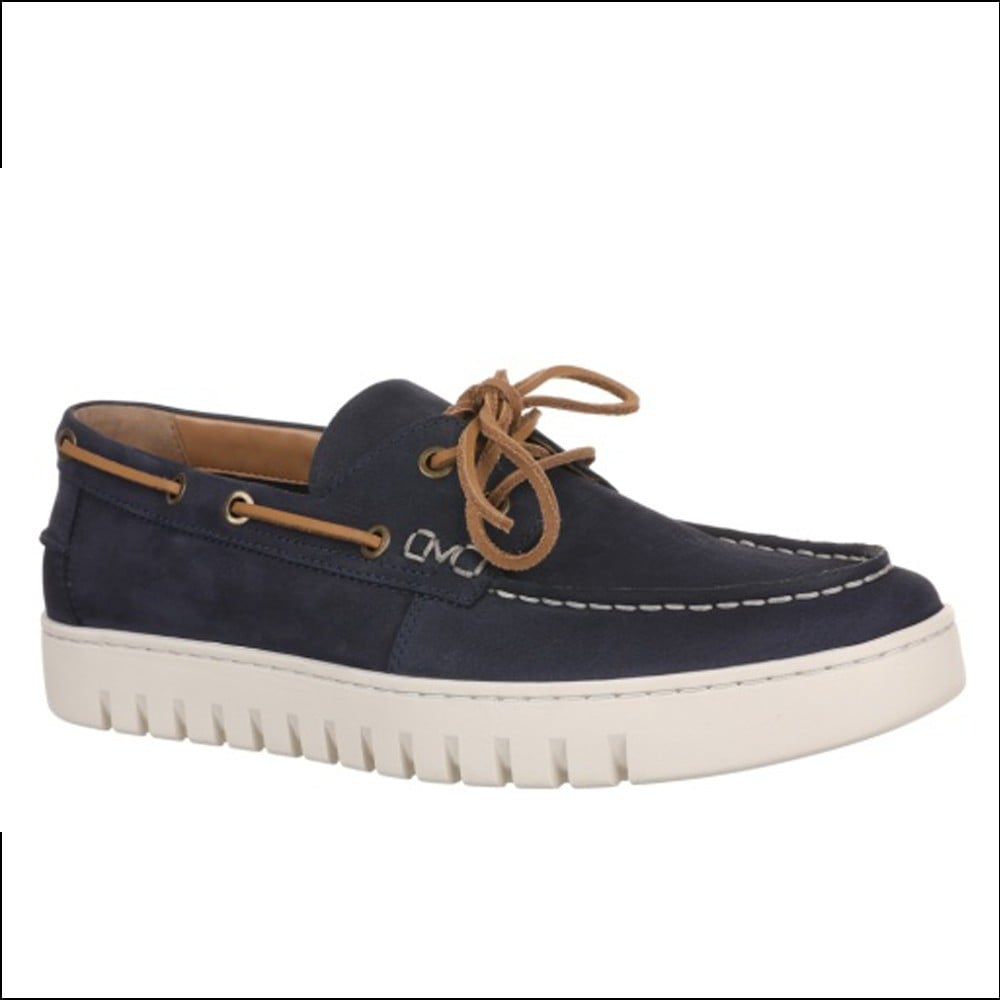 Vionic Men's Navy Blazer Leather Uptown Boat With Arch Support In