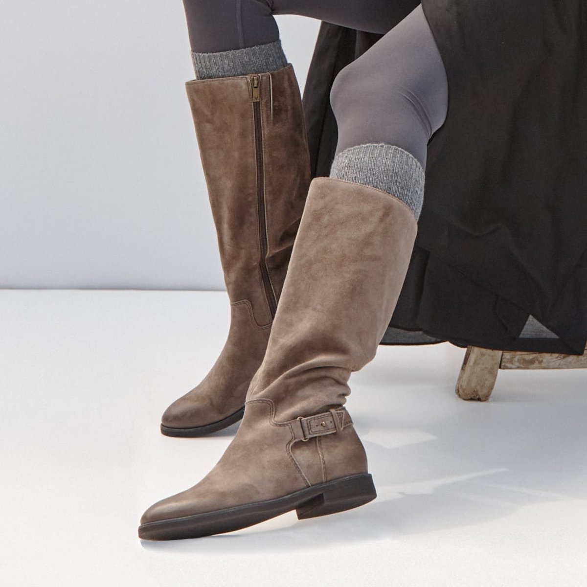 Vionic Vionic Rochelle Knee High Boot with Arch Support in Driftwood