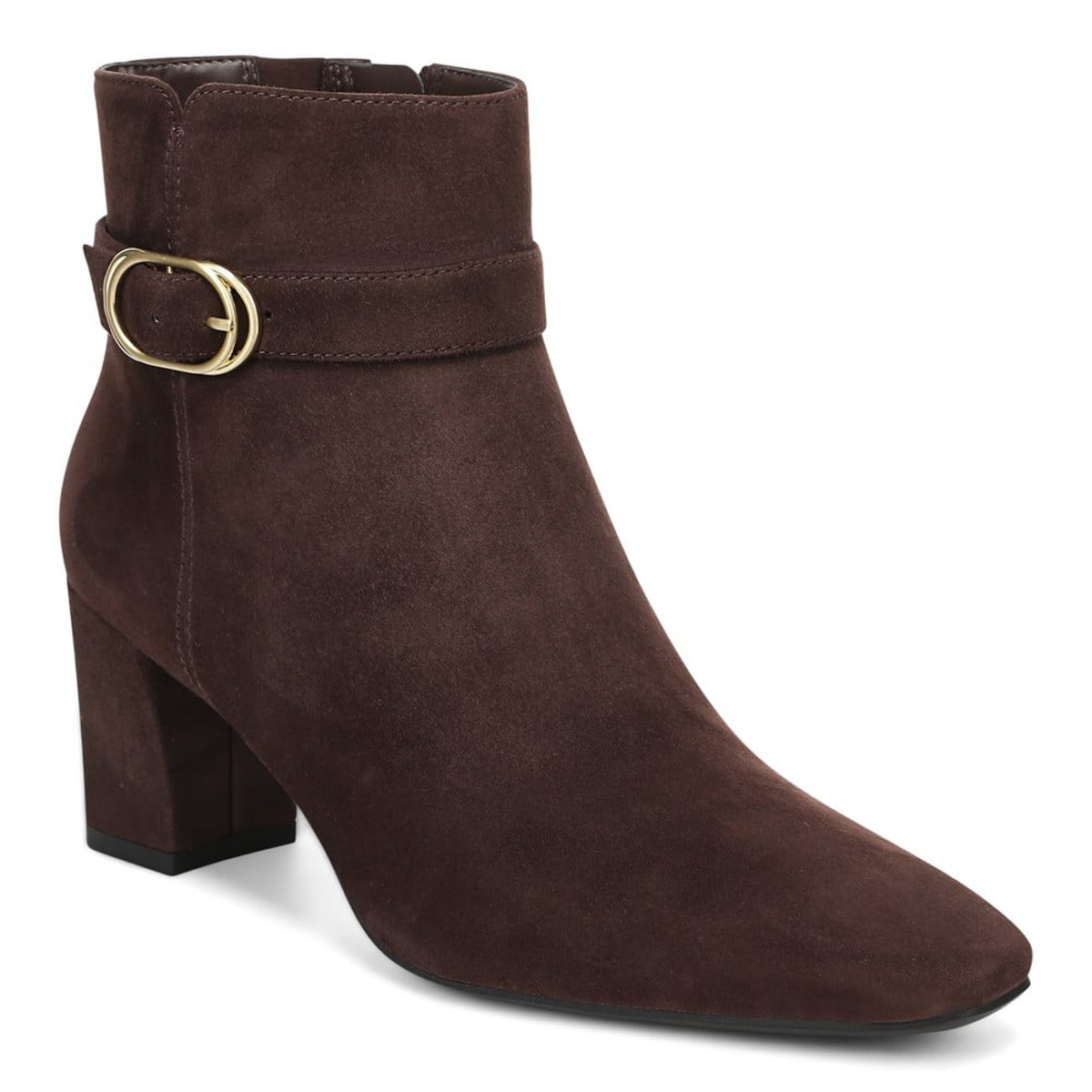 Vionic Vionic Saskia Ankle Boot with Arch Support in Chocolate Ganache Suede