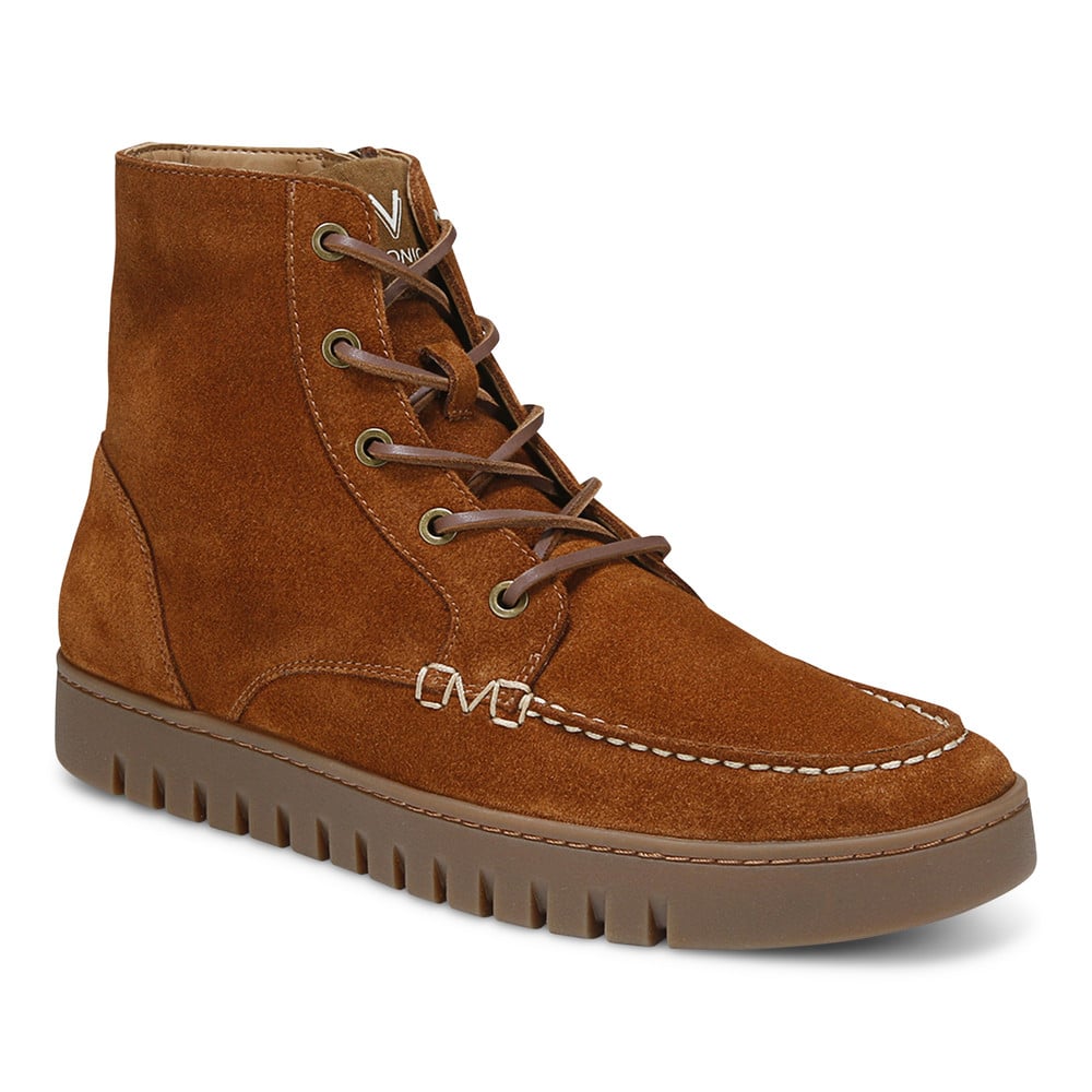 Vionic Uptown Jackson Lace Up Boot In Brown