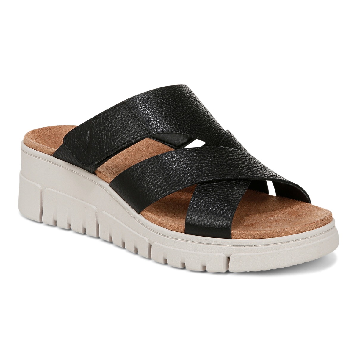 Vionic Women's Black Uptown Sunset Wedge Sandal With Arch Support In