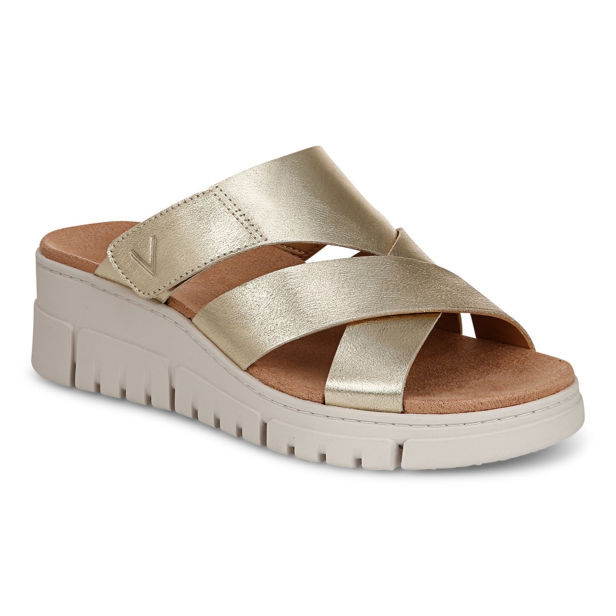 Vionic Vionic Uptown Sunset Wedge Sandal with Arch Support in Gold