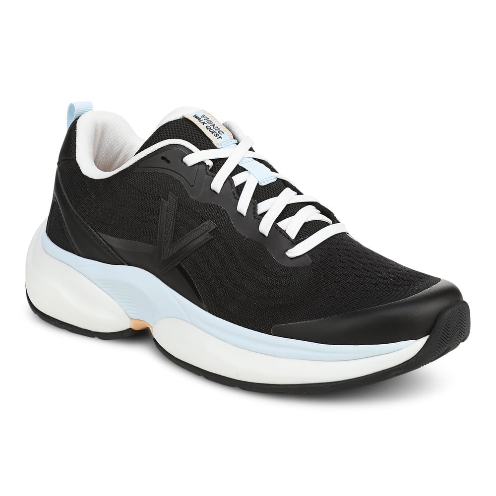 Vionic Women's Black Walk Quest Knit Trainer With Arch Support In