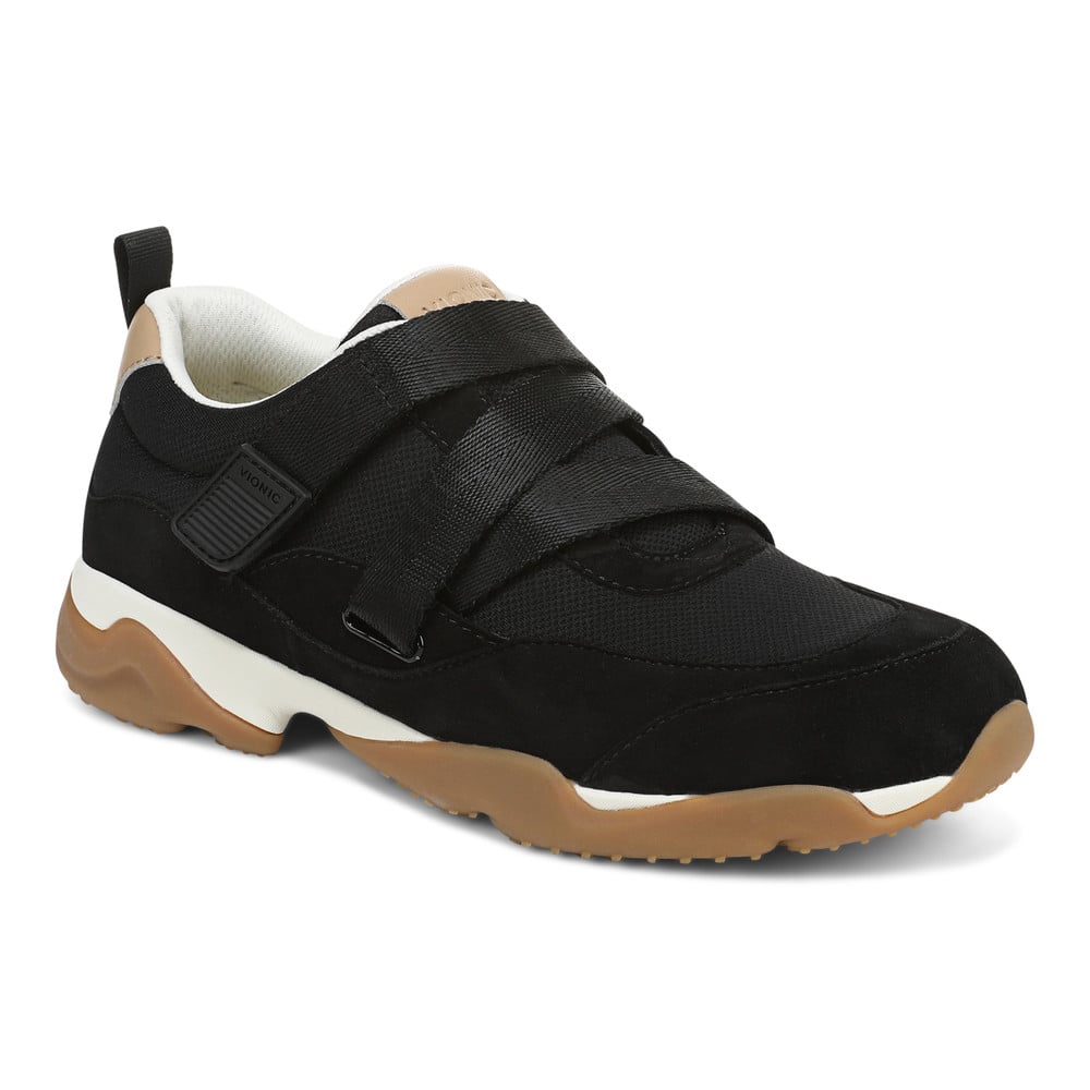 Vionic Women's Black Walk Gia Trainer With Arch Support In