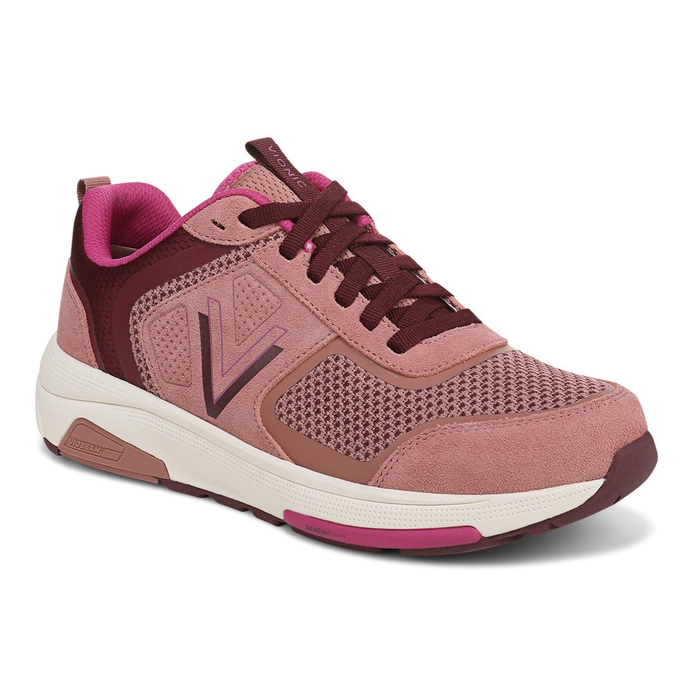 Vionic Women's Cinder Rose Walk Strider Knit Trainer With Arch Support In