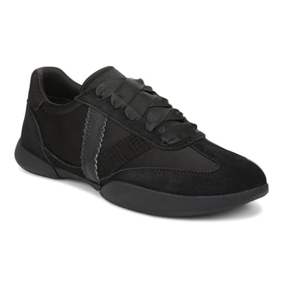Vionic Arabelle Lace Up Trainer with Arch Support in Black Nylon/Suede