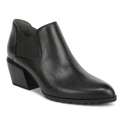 Vionic Bethany Ankle Boot with Arch Support in Black Leather