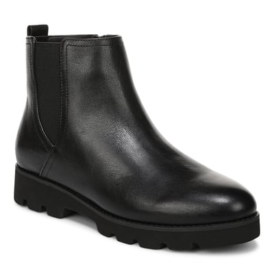 Vionic Cami Ankle Boot with Arch Support in Black Leather