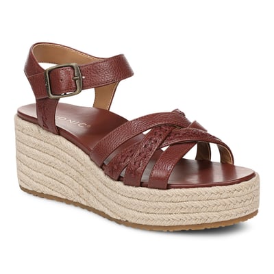 Vionic Dana Wedge Sandal with Arch Support in Sable Leather