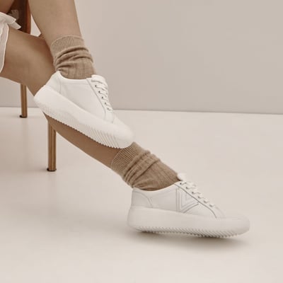 Vionic Kearny Platform Lace Up Trainer with Arch Support in White