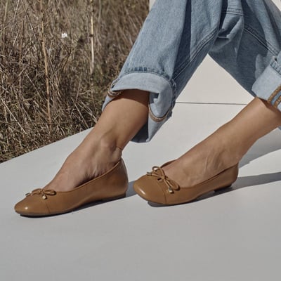 Vionic Klara Ballet Flat with Arch Support in Camel