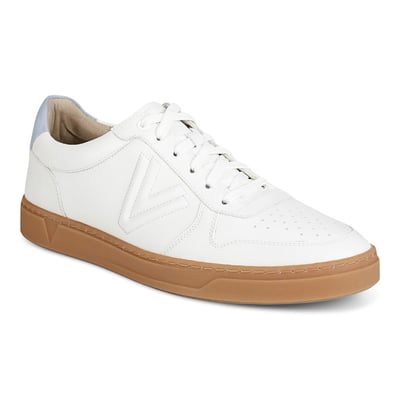 Vionic Lucas Court Lace Up Trainer with Arch Support in White/Skyway