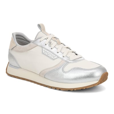 Vionic Monarch Trainer with Arch Support in Ivory Silver