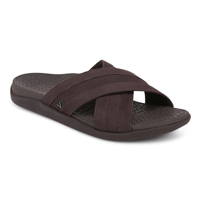 Vionic Tide Slide Sandal with Arch Support in Chocolate
