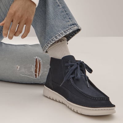 Vionic Uptown Chukka Boot with Arch Support in Navy Blazer