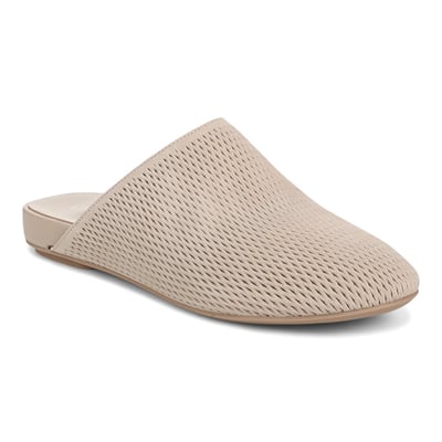 Vionic Opal Perf Mule with Arch Support in Lucid Beige Suede