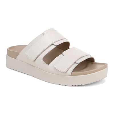 Vionic Riviera Platform Sandal with Arch Support in Sea Salt Leather