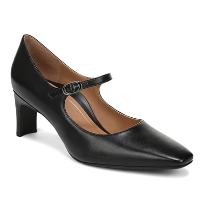Vionic Samira Mary Jane Dress Heel with Arch Support in Black Leather