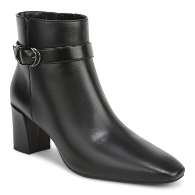 Vionic Saskia Ankle Boot with Arch Support in Black Leather