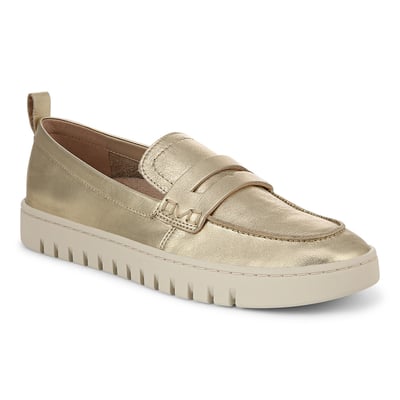 Vionic Uptown Loafer with Arch Support in Gold Leather
