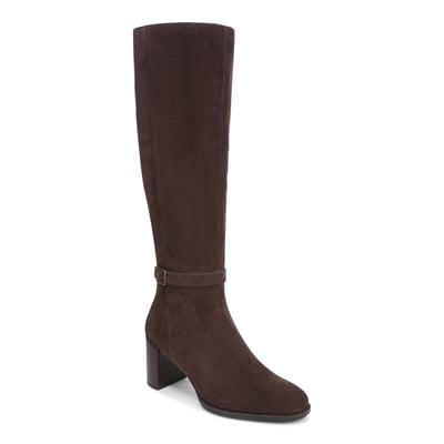 Vionic Valora Tall Heeled Boot with Arch Support in Chocolate Ganache