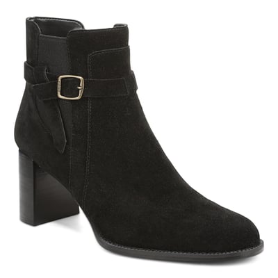 Vionic Vivette Short Block Heel Boot with Arch Support in Black
