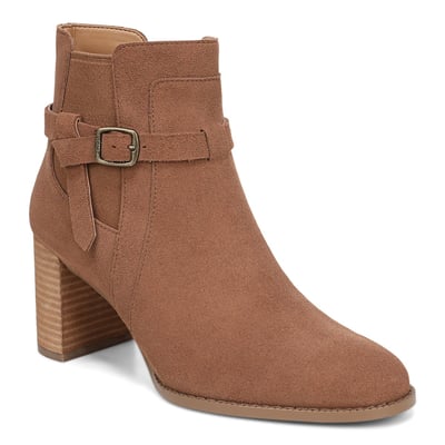 Vionic Vivette Short Block Heel Boot with Arch Support in Hazelnut