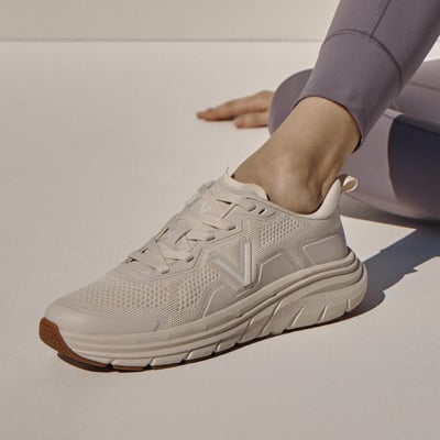 Vionic Walk Max Lace Up Trainer with Arch Support in Cream