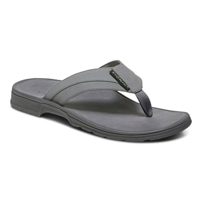 Vionic Wyatt Toe Post Sandal with Arch Support in Charcoal