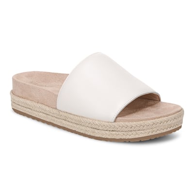 Vionic Yasmina Platform Slide Sandal with Arch Support in Sea Salt Leather