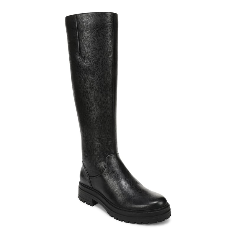 Vionic Vionic Gretchen Tall Boot with Arch Support in Black Tumbled Leather
