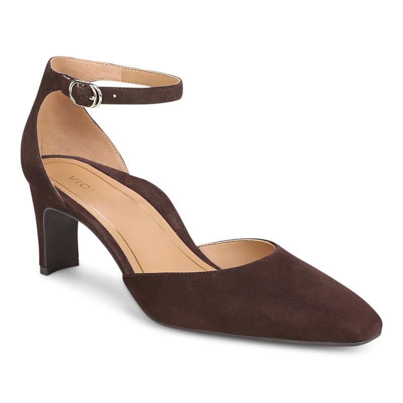 Vionic Vionic Scarlett Dress Heel with Arch Support in Cafe Noir Suede