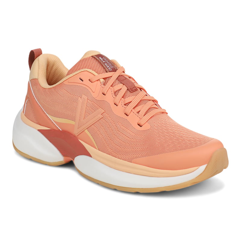 Vionic Vionic Walk Quest Knit Trainer with Arch Support in Shell Coral